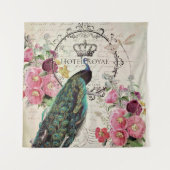 孔雀と春の花 タペストリー (正面)