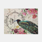 孔雀と春の花 ドアマット (正面)