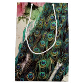 孔雀と春の花 ミディアムペーパーバッグ (裏面)