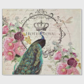 孔雀と春の花 ラッピングペーパー (フラット)
