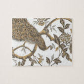 孔雀と白のバラ ジグソーパズル (横)