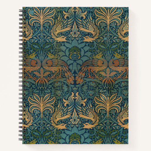 孔雀と竜、1878年ウィリアム・モリス ノートブック (正面)