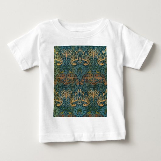 孔雀と竜、1878年ウィリアム・モリス ベビーTシャツ (正面)