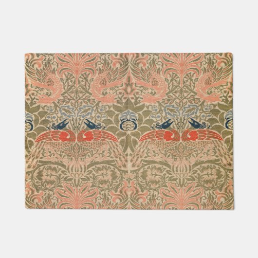 孔雀と竜（1878年）ウィリアム・モリス ドアマット (正面)