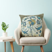 孔雀と絵を描かれたIznikの皿はflの中でとまりました クッション (椅子)