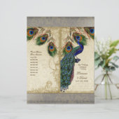 孔雀と羽のマッエレガントチング結婚式 プログラム (スタンド正面)