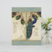 孔雀と羽のマッエレガントチング結婚式 プログラム (スタンド正面)