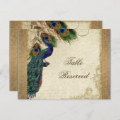 孔雀と羽ヴィンテージ金ゴールドルックダマススワール ポストカード (正面/裏面)