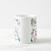 孔雀と花のパターン 孔雀 コーヒーマグカップ (中央)