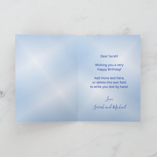 孔雀と花 カード (内部)