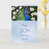 孔雀と花 カード (黄色い花)