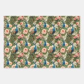 孔雀と花 ラッピングペーパーシート (正面2)