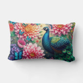 孔雀と花 ランバークッション (裏面)