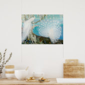 孔雀と藤byジェシー・アームズ・ボトケ ポスター (キッチン)