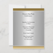 孔雀と金ゴールド招待状任意のパーティー 招待状 (裏面)