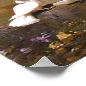 孔雀と鳩が庭に ポスター (角)