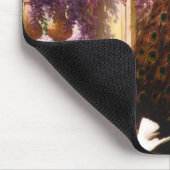 孔雀と鳩が庭に マウスパッド (コーナー)