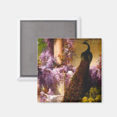 孔雀と鳩が庭に マグネット (正面/裏面)