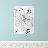 孔雀と6匹のサル キャンバスプリント (インサイチュ (ウッドフロア))