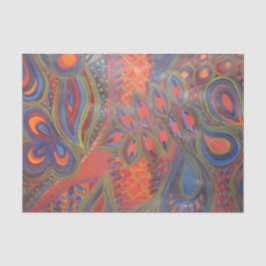 孔雀によってインスパイア抽象的なティッシュペーパー 薄葉紙