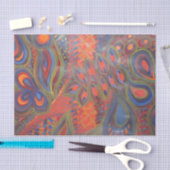 孔雀によってインスパイア抽象的なティッシュペーパー 薄葉紙 (クラフト)