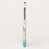 孔雀のかわいらしパステル羽の白いティール(緑がかった色)ピンクのように Case-Mate iPhoneケース (裏面/左)