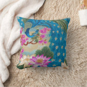 孔雀のはす クッション (ブランケット)