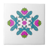 孔雀のはすRangoli タイル (正面)