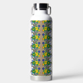 孔雀のような模様の写真 ウォーターボトル (正面)