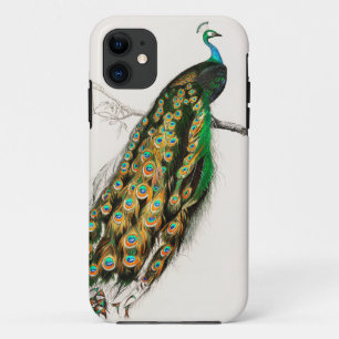 孔雀のイラスト ヴィンテージ アート プリント iPhone 11 ケース