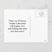 孔雀のクリスマスのオーナメントの休日の木 シーズンポストカード (裏面)