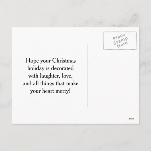 孔雀のクリスマスのオーナメントの休日の木 シーズンポストカード (裏面)