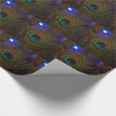 孔雀のクリスマスの羽 ラッピングペーパー (角)