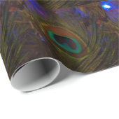 孔雀のクリスマスの羽 ラッピングペーパー (ロールコーナー)