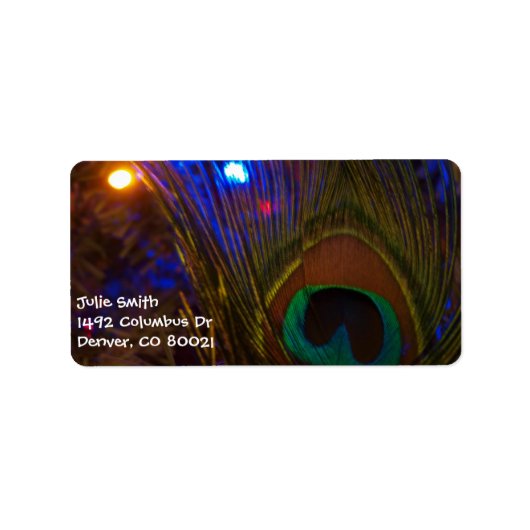 孔雀のクリスマスの羽 ラベル (正面)