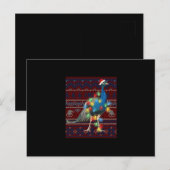 孔雀のクリスマスイルミネーションがついたダサいセーターが好きな人 インビテーションポストカード (正面/裏面)