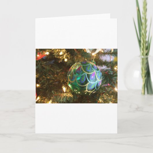 孔雀のクリスマス シーズンカード (正面)