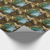 孔雀のクリスマス ラッピングペーパー (角)