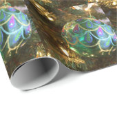 孔雀のクリスマス ラッピングペーパー (ロールコーナー)