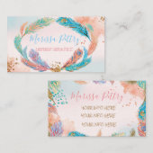 孔雀のグリッターの羽ビジネステレホンカード、 名刺 (正面/裏面)