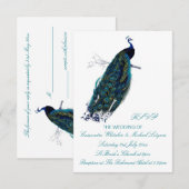 孔雀のコレクションRSVP 出欠カード (正面/裏面)