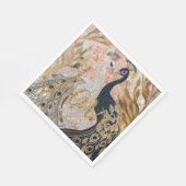 孔雀のゴールドグリッター ラブ ブラッシュ ローズ スタンダードランチョンナプキン (角)