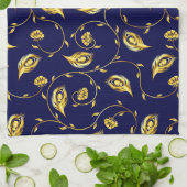 孔雀のサリーパターン キッチンタオル (折り畳み)