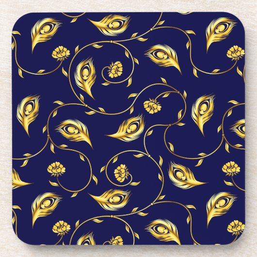 孔雀のサリーパターン コースター (正面)