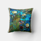 孔雀のステンドグラス窓 クッション (裏面)