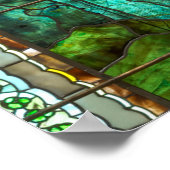 孔雀のステンドグラス窓 ポスター (角)