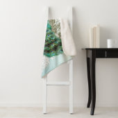 孔雀のターコイズのぼろぼろのシックなSherpa毛布 シェルパブランケット (インサイチュ)