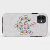 孔雀のダイヤモンド及び宝石のペイズリーのレースのiPhone 5 Case-Mate iPhoneケース (裏面(横))
