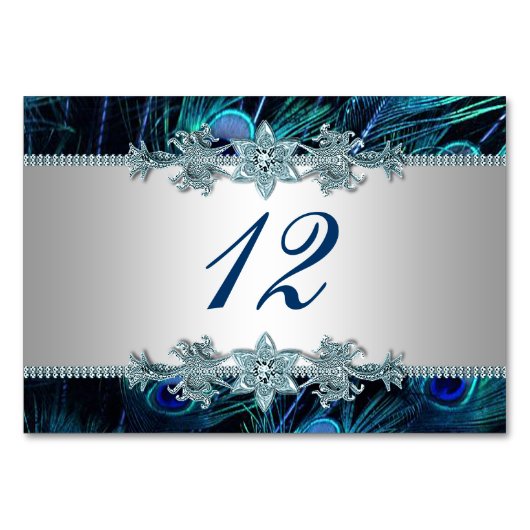 孔雀のテーブルカード テーブルナンバー (正面)