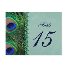 孔雀のテーブルナンバー ポストカード
